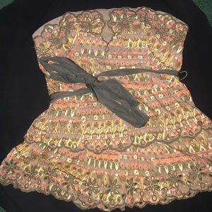 Anthro strapless top w peplum! Summer party ready